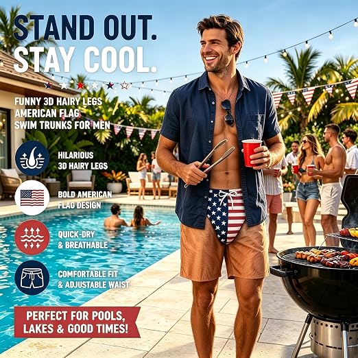Patriot Cheeks Swim Trunks